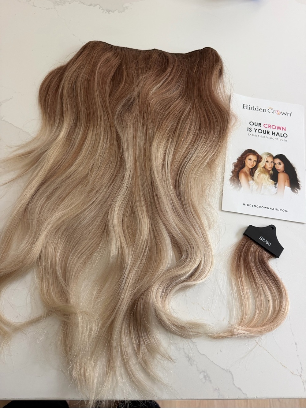 Hidden Crown Hair Extensions Halo Layers Balayage B6/613 22in.